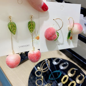 Summer peach earrings